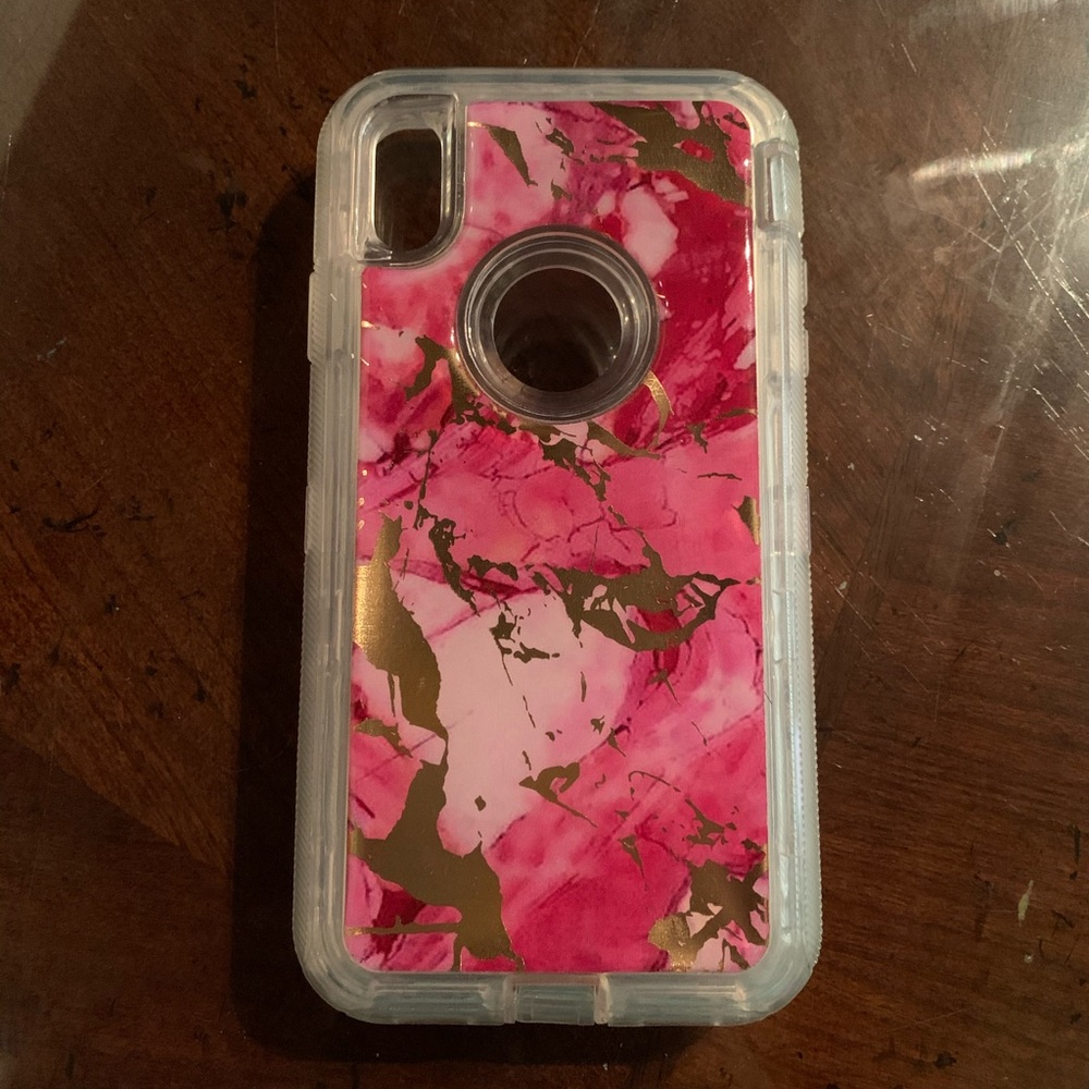 iPhone XS Max Pink & Gold Marble